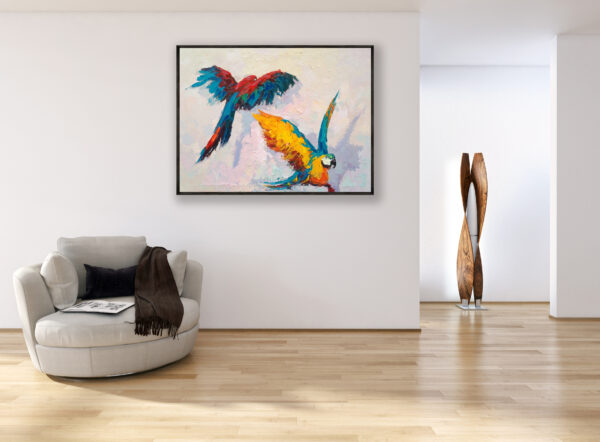 Parrots Painting on Canvas