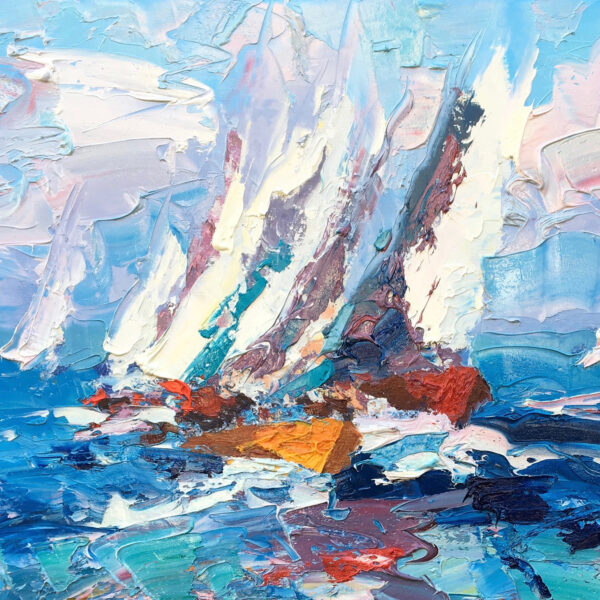 Sailboats Painting Detail 1
