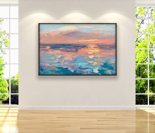 Sunset painting on canvas