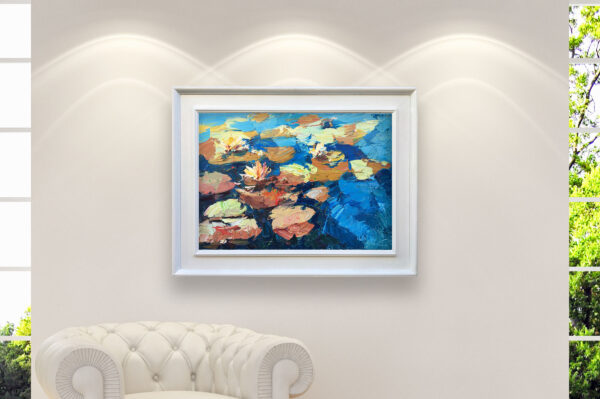 Water Lilies Painting on Canvas