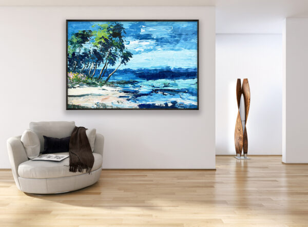 Beach painting on canvas