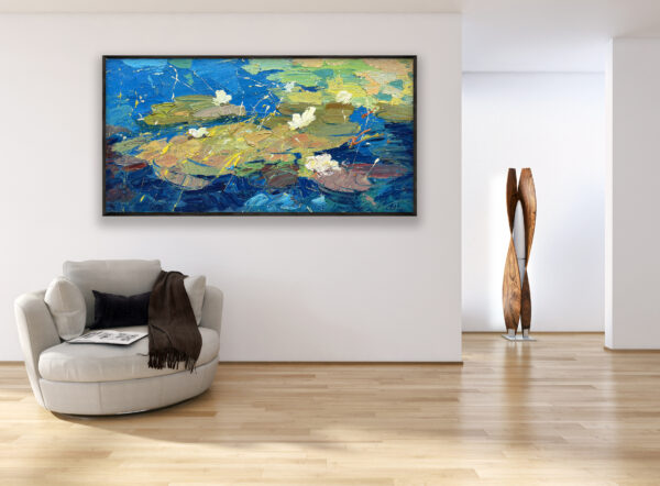 Water Lilies Painting on Canvas