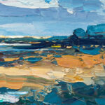 Detailed closeup of abstract beach painting 3