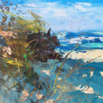 Detailed closeup of Abstract sunset painting 1