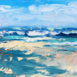 Detailed closeup of Abstract sunset painting 2